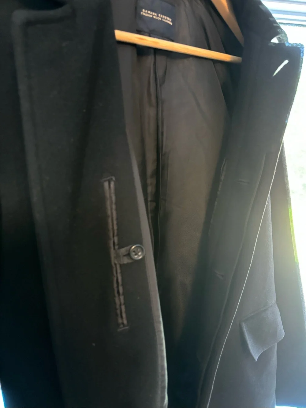 Banana Republic | Italian Wool-Cashmere Coat | M | Black